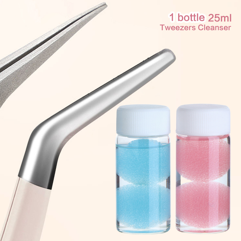 Eyelash Extension Cleaning - แหนบขนตาทําความสะอาด Lash กาวอุปกรณ์ขยายทําความสะอาดฟองน้ําขนตากาว Remover Liquid แหนบทําความสะอาด