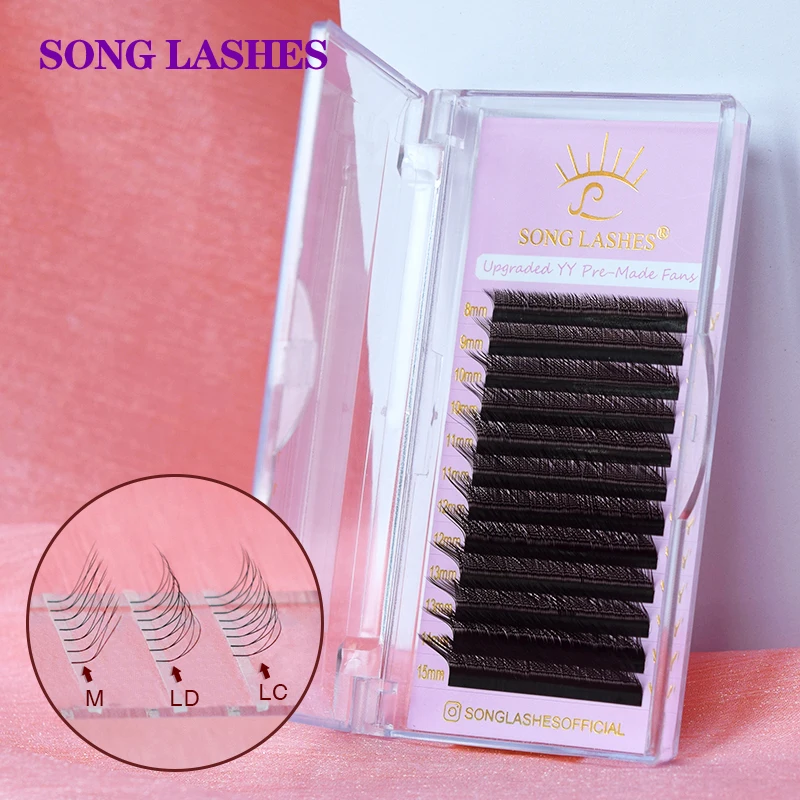 Eyelash Extension Yelix - เพลง LASHES YY รูปร่างสีดําสีน้ําตาลสีฟ้าสีม่วงขนตา 2 เคล็ดลับขนตา