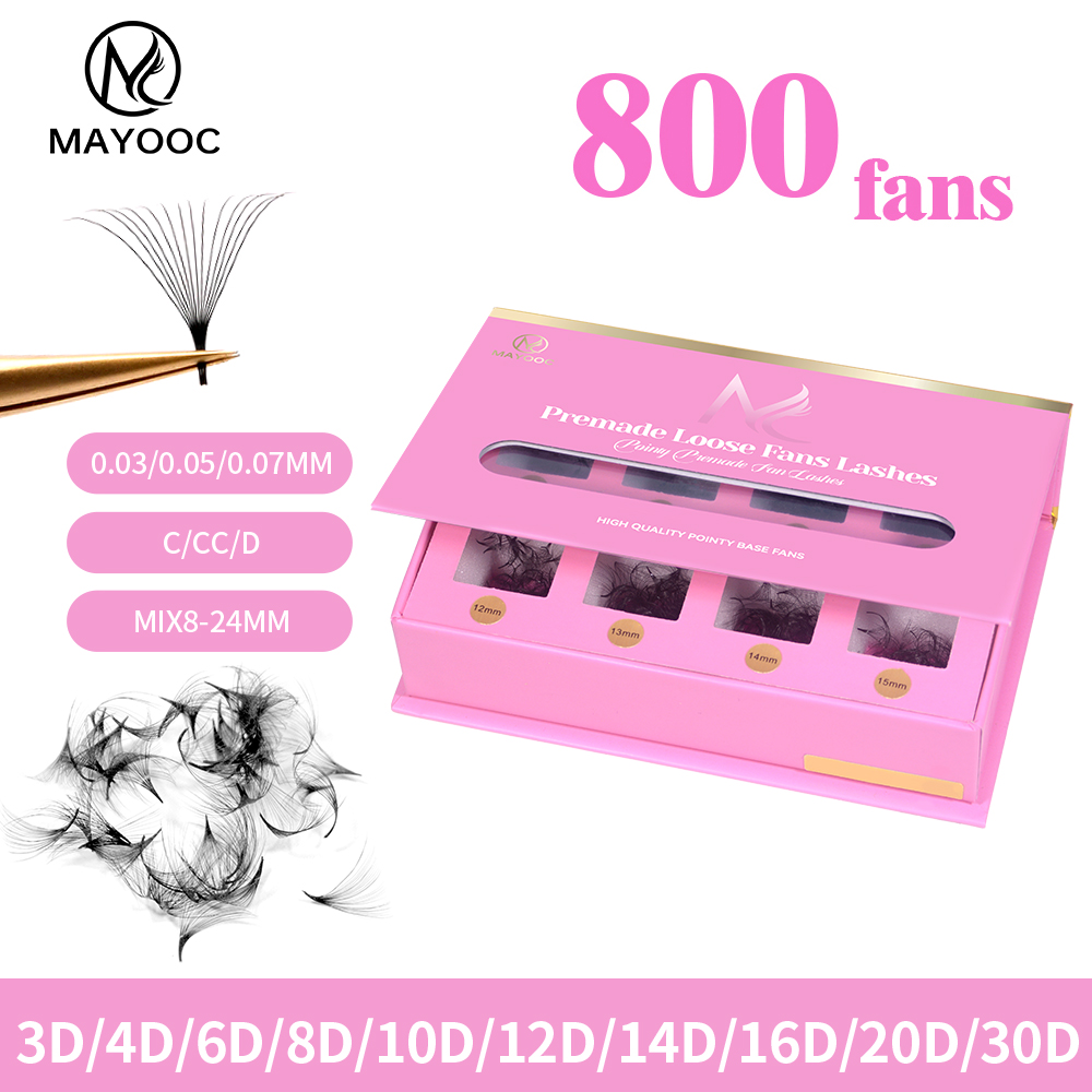 Eyelash Extension Logo - ขนตาปลอมแบบพัด MAYOOC 800Fans ขนตาต่อแบบพัด 3D/6D/10D/20D ฐานแหลม