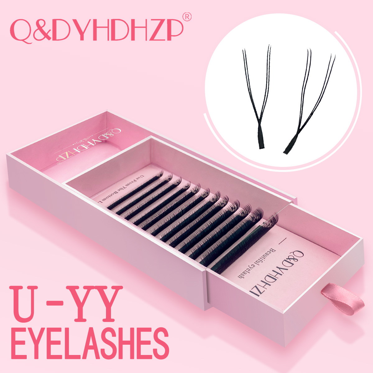 Eyelash Extension Volume Styles - ขนตาปลอมแบบต่อขนตา Q&DYHDHZP รูปทรงตัวยู YY มิงค์ ขนตาปลอมเพิ่มวอลลุ่มสำหรับการเสริมขนตา