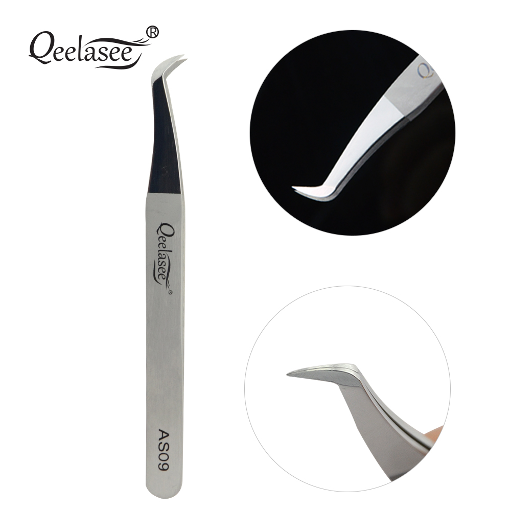 Eyelash Extension Logo - คีเลซี AS09 แหนบสแตนเลสสำหรับต่อขนตาแบบวอลลุ่ม ไม่มีโลโก้ แหนบสำหรับต่อขนตาแบบ 3D-6D