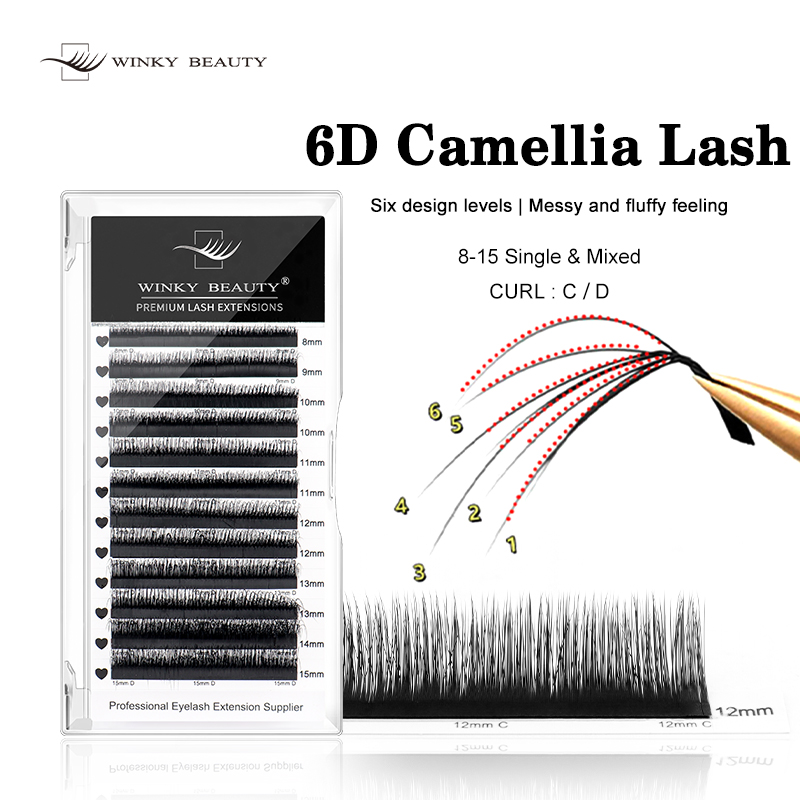 Eyelash Extension Logo - วิงกี้ บิวตี้ ขนตาปลอม 6D แบบสองชั้น รุ่นคามีเลีย