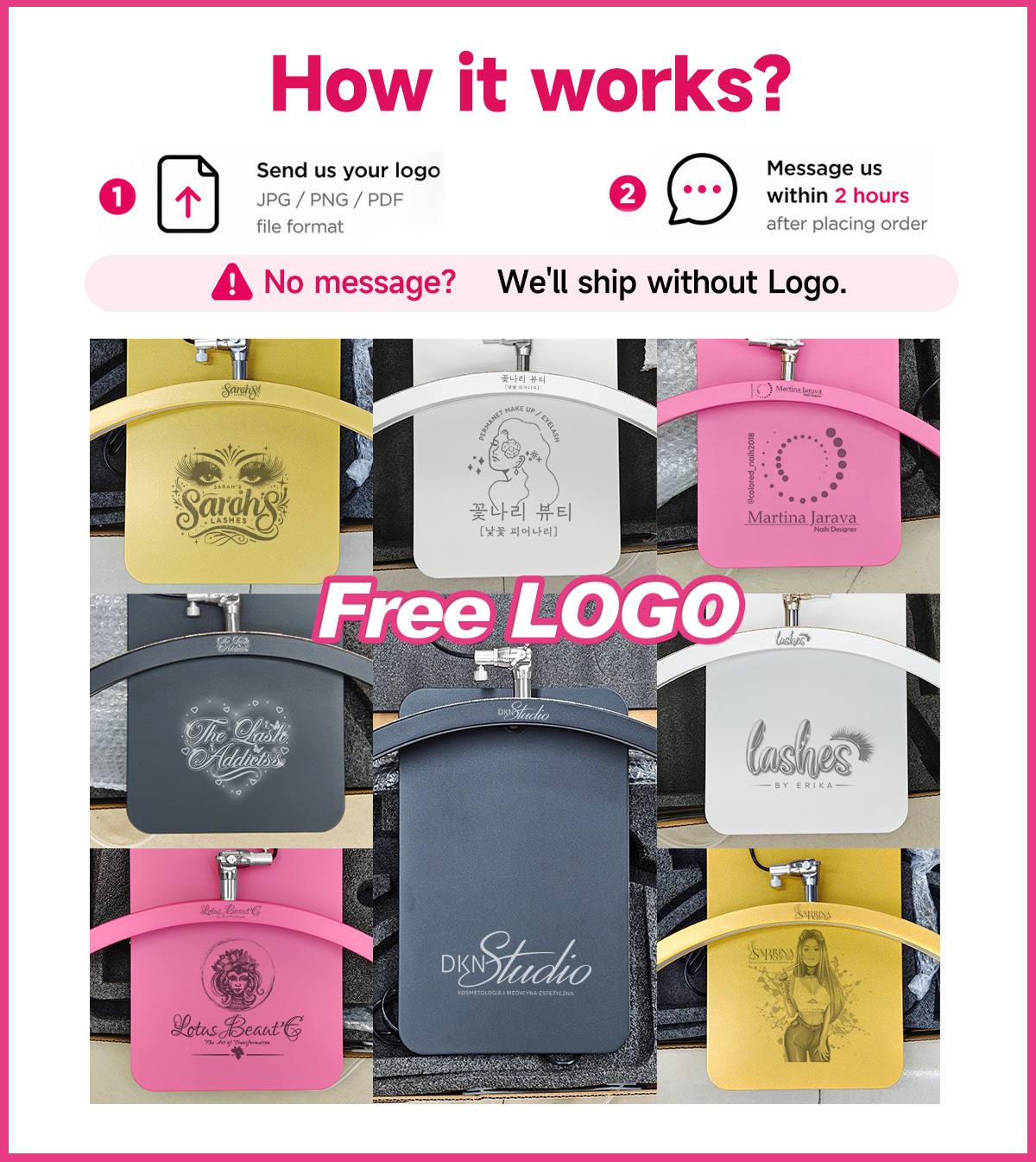 โคมไฟตั้งพื้นทรงพระจันทร์ครึ่ง - Eyelash Extension Logo บทวิจารณ์และราคา