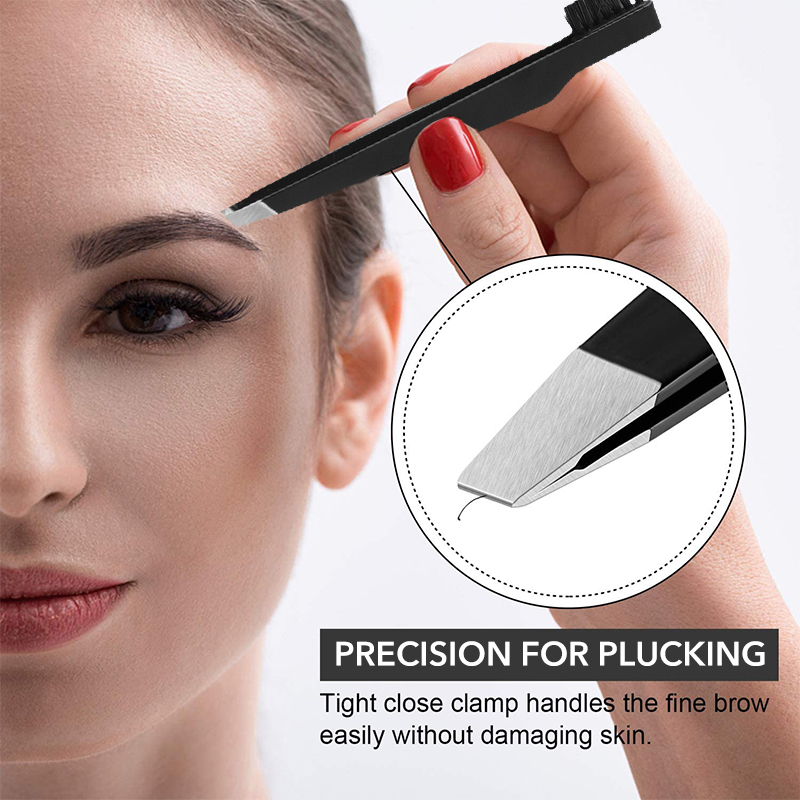 1ชิ้นแหนบคิ้วสแตนเลสพร้อมแปรงห - Eyelash Extension For No Eyelid บทวิจารณ์และราคา