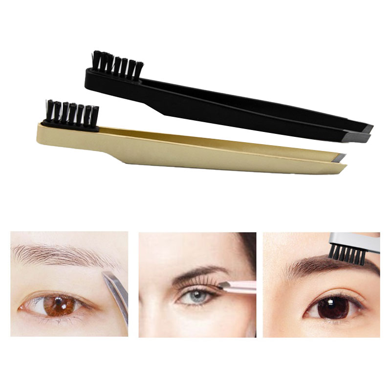 1ชิ้นแหนบคิ้วสแตนเลสพร้อมแปรงห - Eyelash Extension For No Eyelid บทวิจารณ์และราคา