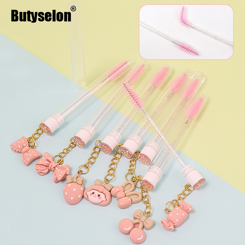 แปรงมาสคาร่าสีชมพู พวงกุญแจน่า - Eyelash Extension Cleaning บทวิจารณ์และราคา