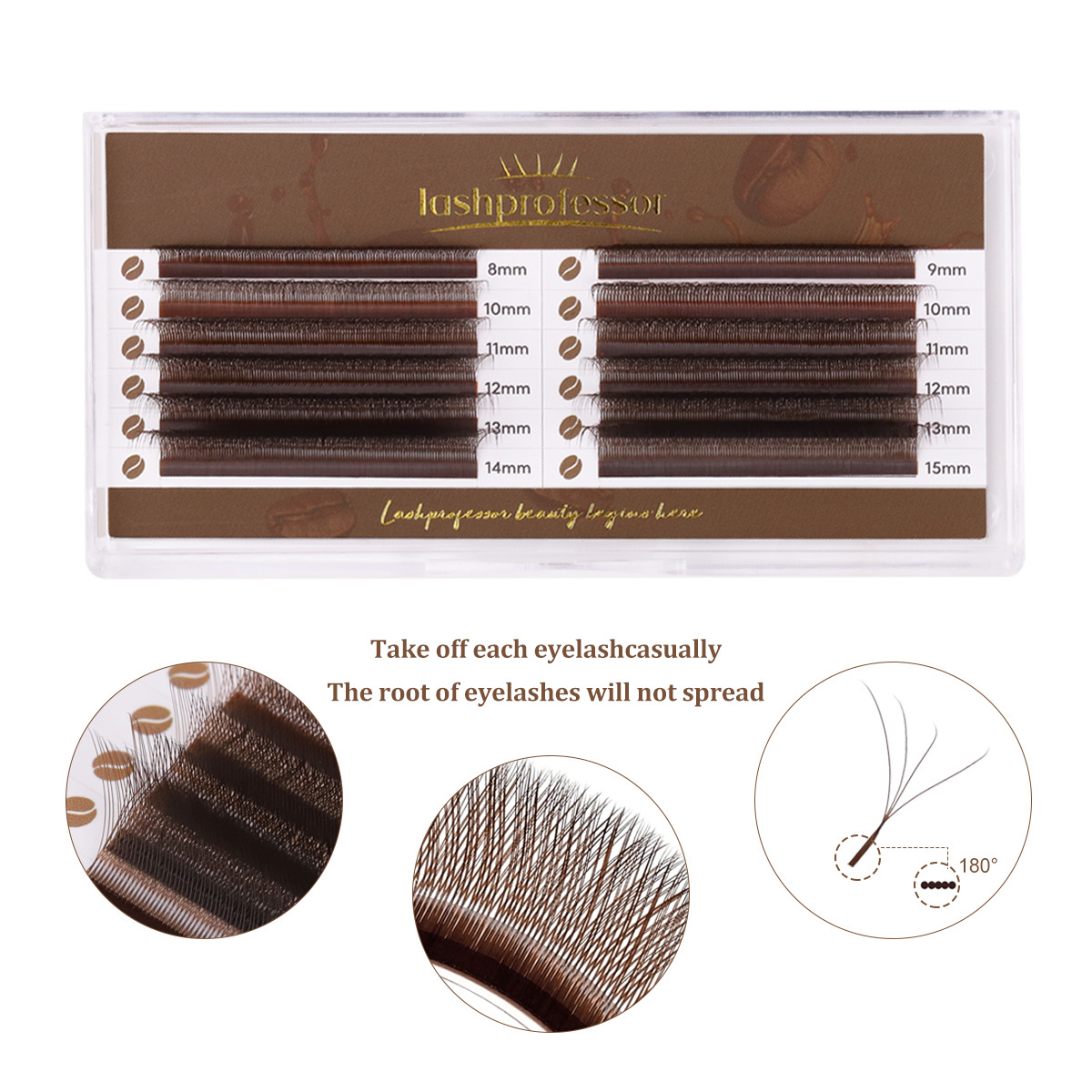 ขนตาปลอม Lashprofessor Brown 4 - Eyelash Extension Volume Styles บทวิจารณ์และราคา